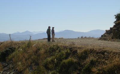 Mark Davison and Danae Whipp contemplating the landscape.